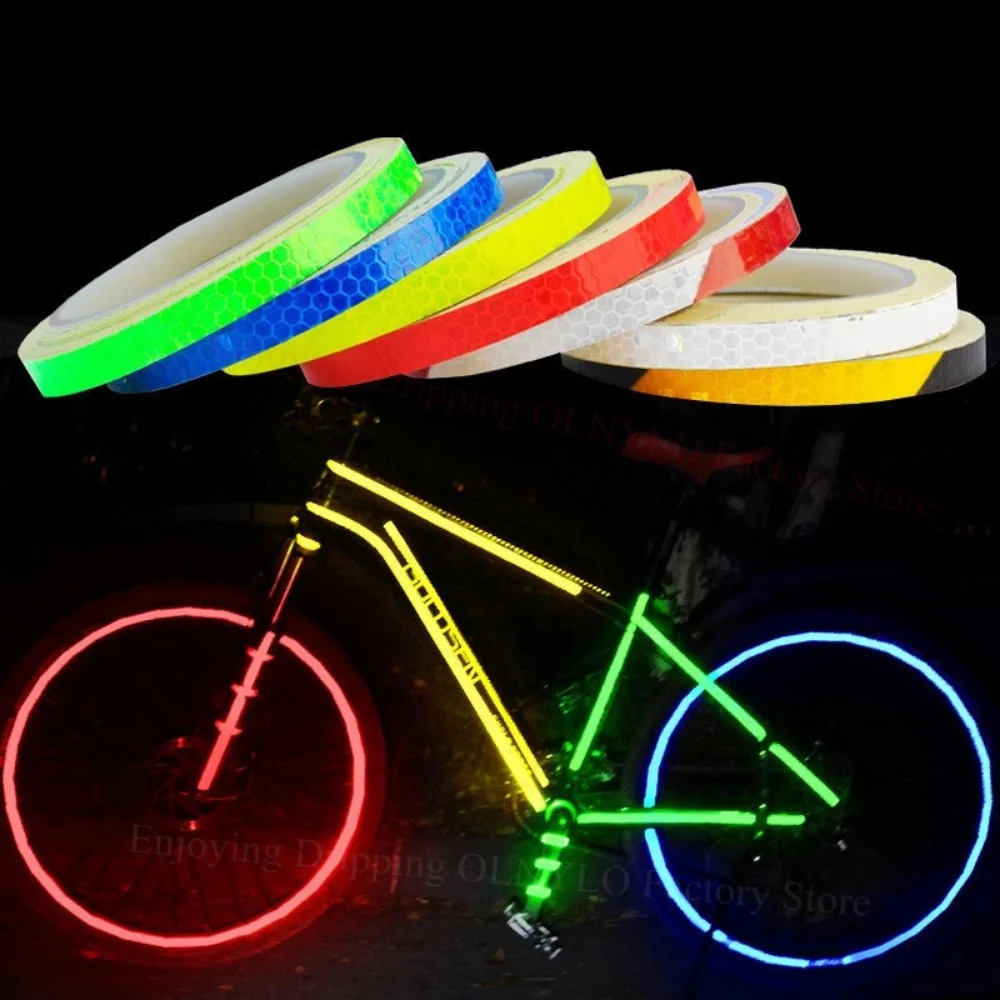 DIY Lumina Autocolante Reflectorizante pentru Biciclete Marginea Carosabilului Avertizare de Siguranță Film Auto MotorcycleReflective Banda de Protecție de Securitate 0