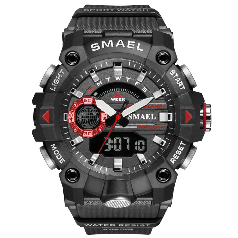 Mens Militare Ceasuri Sport 2022 Noi e SMAEL Brand Ceas Rezistent la socuri rezistent la apa 50M Led Digital Analog Cuarț Ceasuri de mana 1