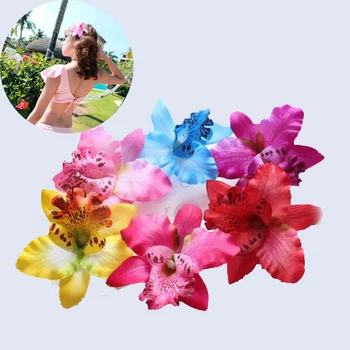 2PC Femei de Moda Chic Flori, Agrafe de Par Cadou de Plaja cu Nisip Colorat 10 Culori Handmade Fluture Orhidee Vacanta Accesorii de Par 2