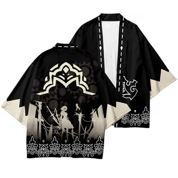 3 la 14 Ani Copii Chimono Joc NieR:Automata 2B YoRHa Nr. 2 Tip B Mantie Haori Băieți Cosplay Costum Copii Kimono Yukata