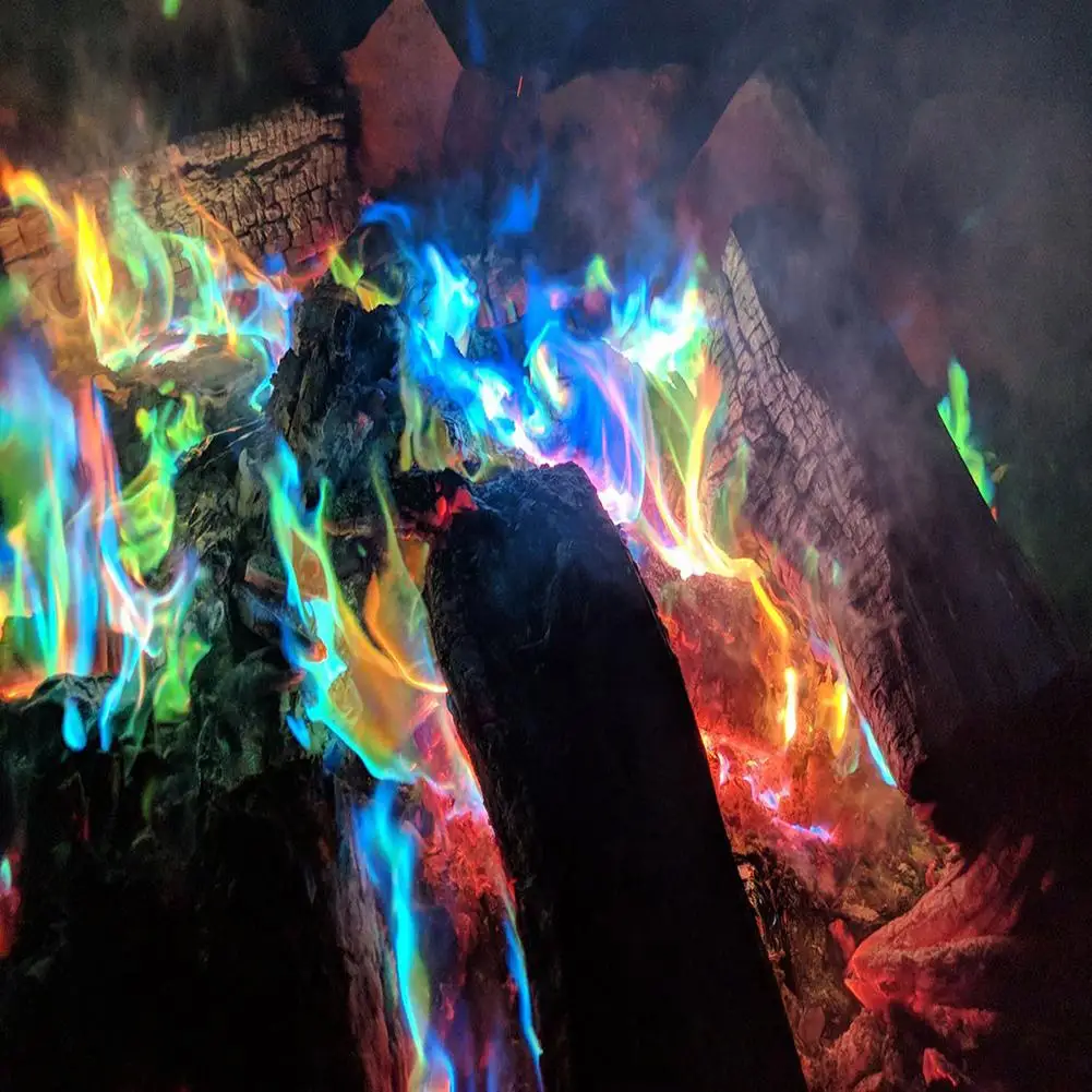 Foc Magie Colorat Flăcări Pulbere De Foc Plicuri Pirotehnice Truc De Magie În Aer Liber Camping Drumetii Instrumente De Supraviețuire