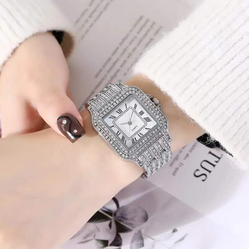 Diamant Aur a Crescut Femei Stras Cuarț Ceasuri de Design de Moda Femei Fata de femei de Lux din Oțel Inoxidabil Ceasuri de mana Relojes 3