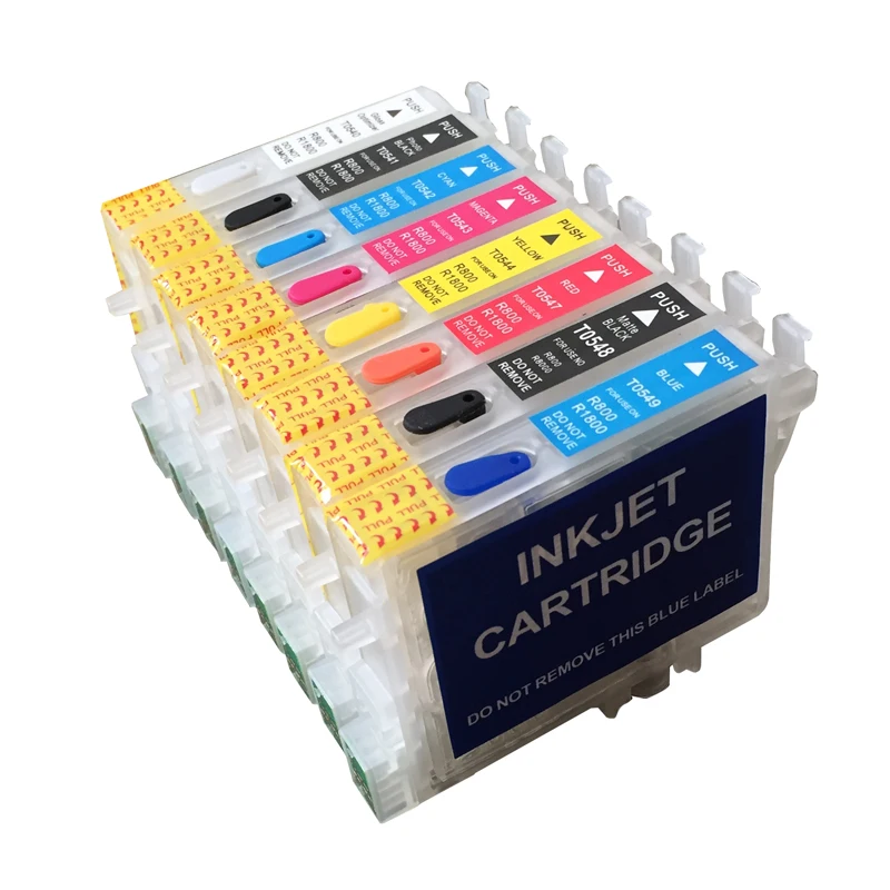 Cartușele de Cerneală reîncărcabile Cu ARC Chips-uri de 8 Culori T0540-T0549 Cartuș de Cerneală Pentru Epson R1800 R800 Imprimante