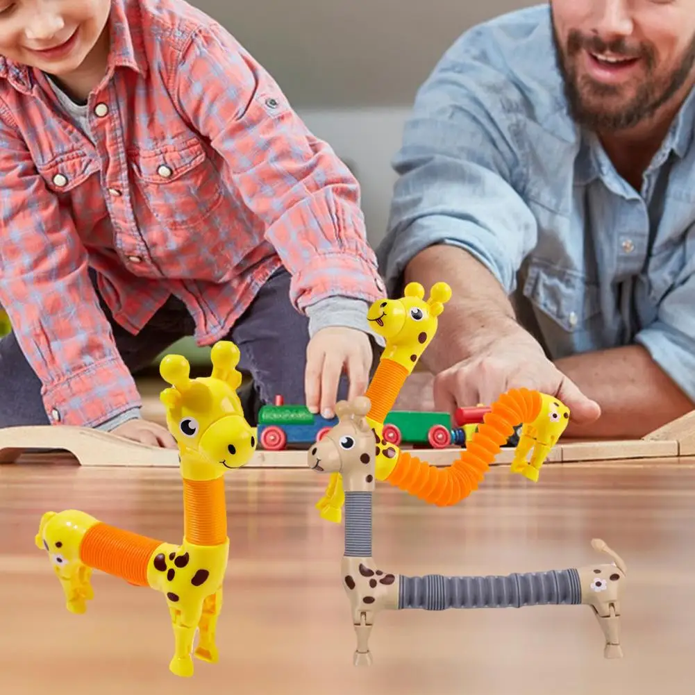 Se frământa Conducta de Jucărie Flexibil Extensibil DIY Stoarcere Conducta de Aerisire Jucărie Drăguț Girafa Întinde Tub de Relief de Stres Senzorial Jucărie Pentru Copii