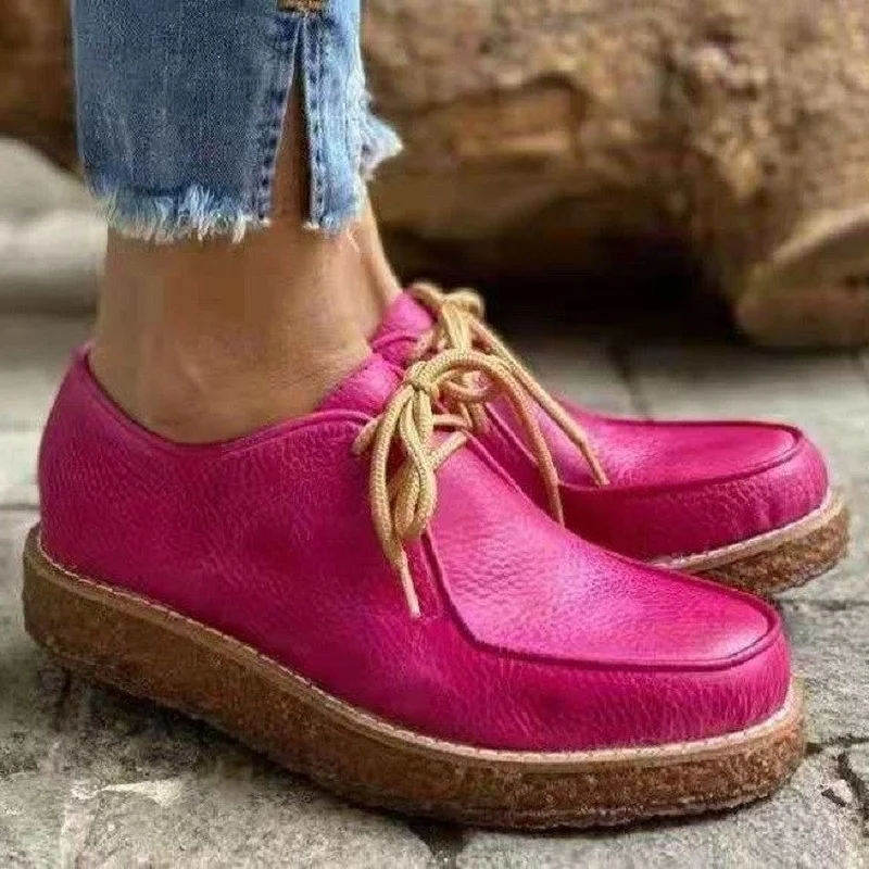 Toamna 2022 Noi Femeile e Plat Confortabil Platforma Pantofi de Moda de Mari Dimensiuni 40-43 Front Dantelă Pantofi Femei Casual Single 0