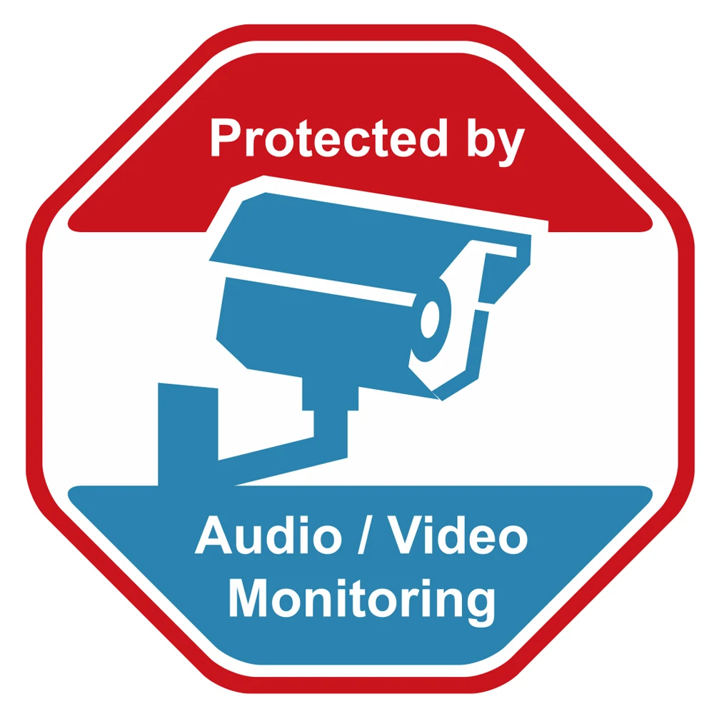UniLook 5pcs de Avertizare Autocolante CCTV protecție Solară rezistent la apa Semne de Avertizare de Supraveghere Video, Alarma Autocolante Puternic Auto-adeziv 0