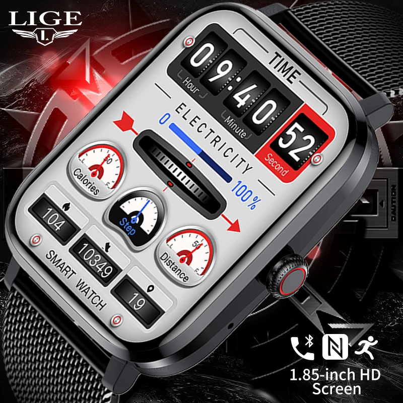 LIGE HD Ecran Full Touch NFC Control Acces Fitness Ceas Sport Pentru Barbati Ceas Inteligent Bluetooth Apel Smartwatch 2022 Ceas Nou