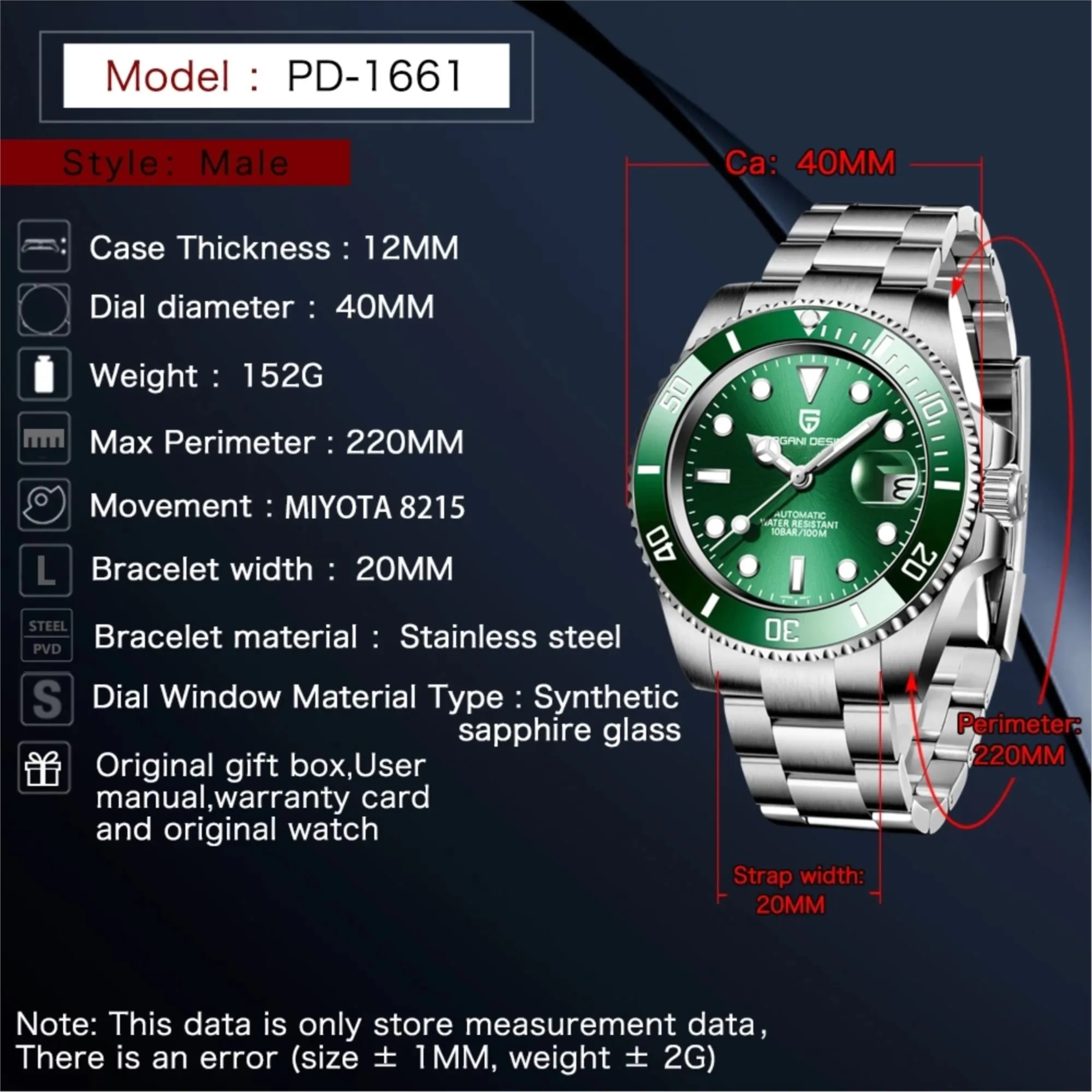 PAGANI DESIGN de Lux de Top Bărbați Ceas Mecanic 40mm din Oțel Inoxidabil, Sticlă de Safir rezistent la apa Chronograph Automatic Reloj Hombre 1