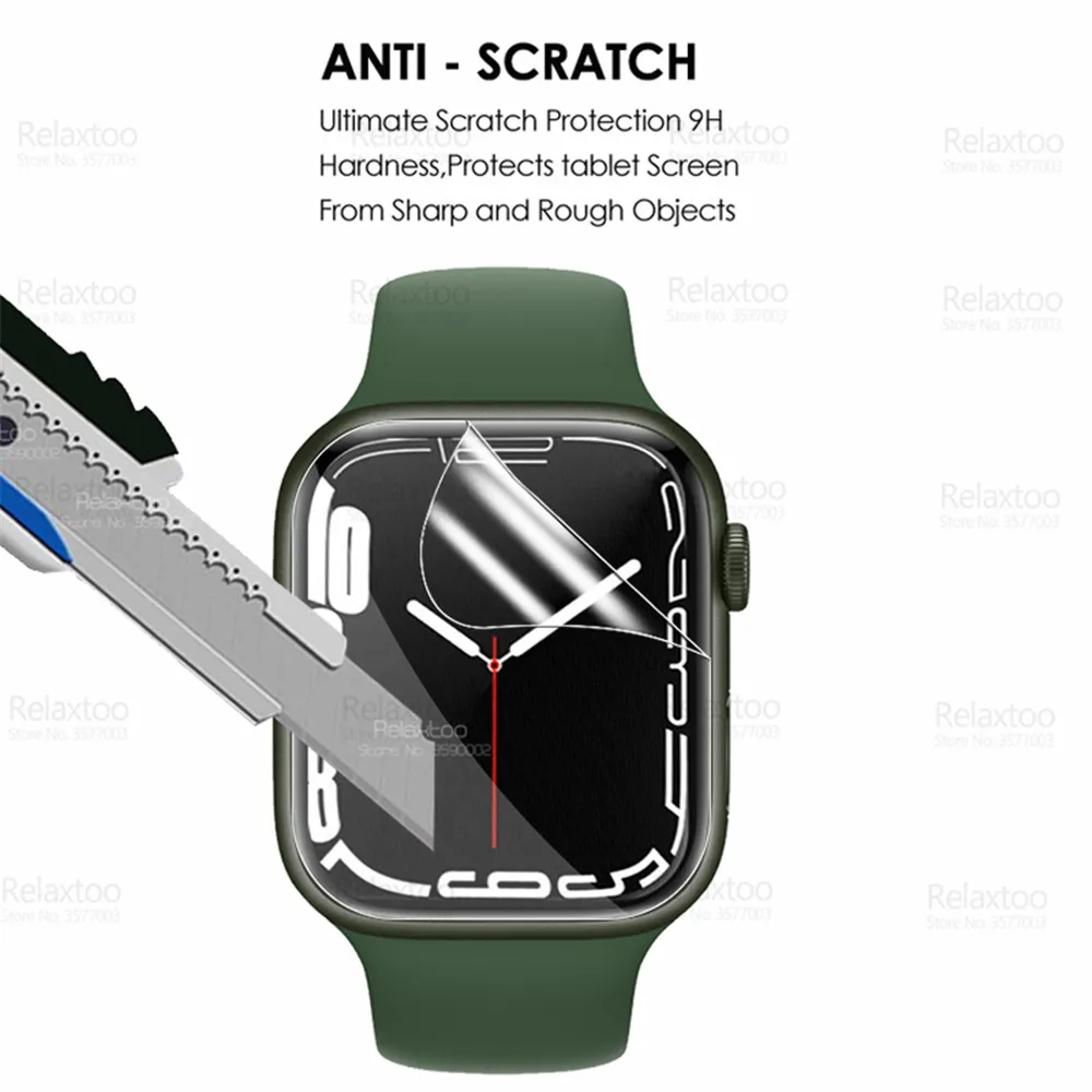 12pcs Complet Curbat Hidrogel Film Pentru Apple Iwatch 7 Ecran Protector Pentru Iwatch7 mă Uit 41mm 45mm Smartwatch Film Moale, Nu de Sticlă 3
