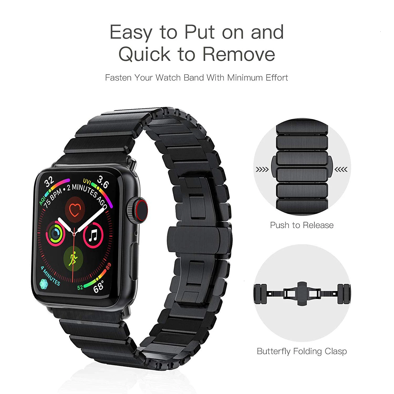 Din Otel inoxidabil Curea de Înlocuire Brățară de Link-ul Pentru Apple Watch 44mm trupa iwatch 5 4 40mm ceas inteligent Accesorii buclă 42mm 38mm 3