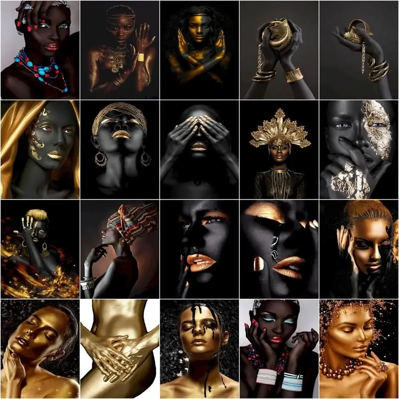 CHENISTORY Pictura De Numere Africa Femeie Handpainted Picturi Artă Desen Pe Panza Cadou Diy Imagini De Numărul de Portret Kit 0