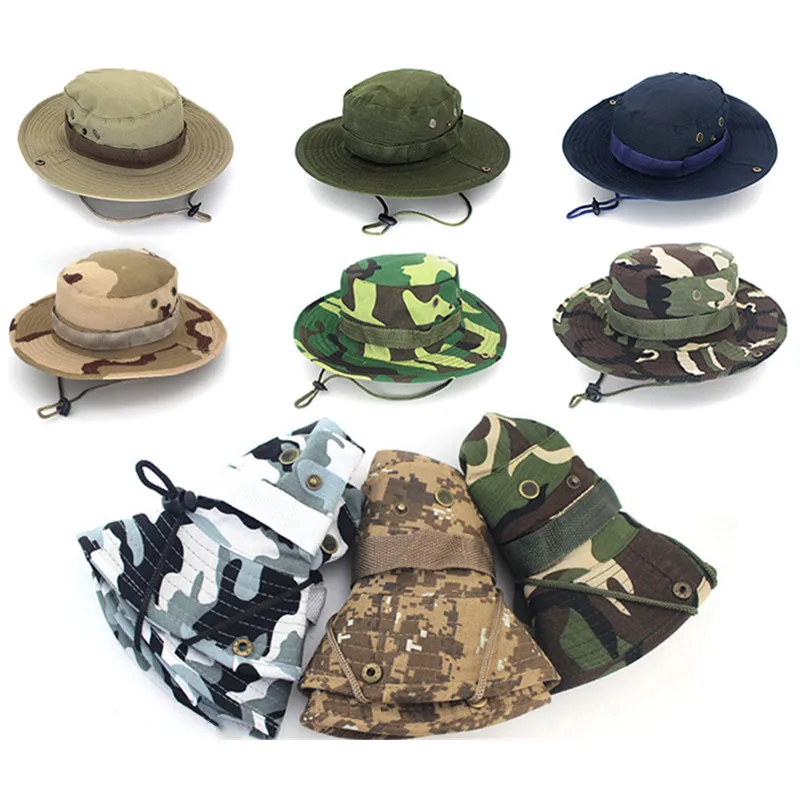 Camuflaj Tactice Capac Militare Găleată Pălărie Armata Capace Camo Oameni De Sport În Aer Liber La Soare Găleată Cu Capac Pescuit, Drumeții Pălării De Vânătoare 2022 1