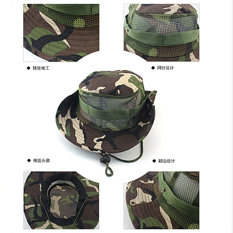 Camuflaj Tactice Capac Militare Găleată Pălărie Armata Capace Camo Oameni De Sport În Aer Liber La Soare Găleată Cu Capac Pescuit, Drumeții Pălării De Vânătoare 2022 5