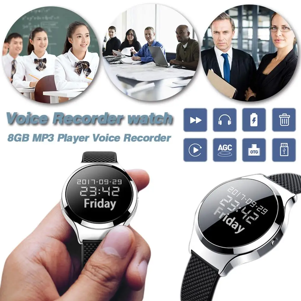 Micro Înregistrare Pen Mini Bratara Profesionale HD Watch Recorder Bratara Control Vocal Dovezi Colector Construit-in Microfon 1