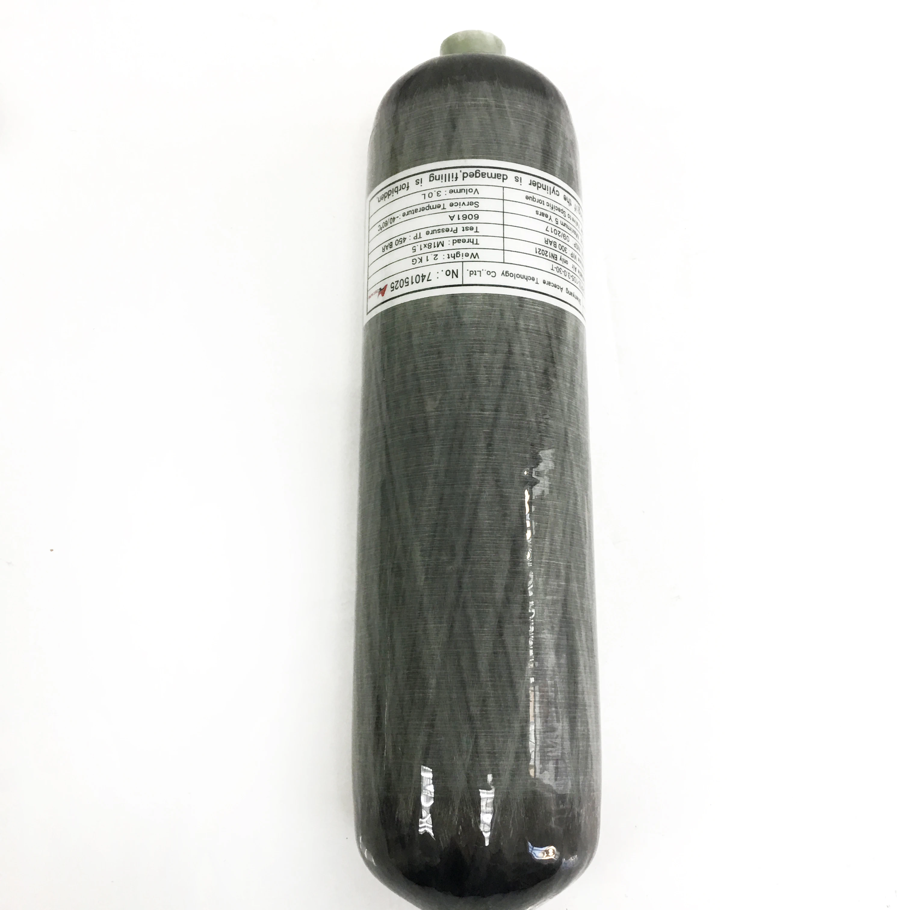 AC10311 3L CE 4500Psi Fibra de Carbon Rezervor de Aer/Butelie de Gaz și Roșu Supapa Balon Cu Comprimate 5