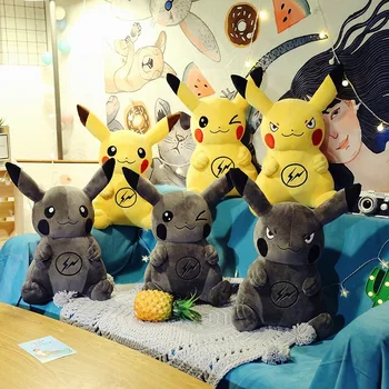 35cm Pokemon Plush Negru Pikachu PP Bumbac Umplute Animale de Pluș Drăguț Papusa Cadou de Ziua de nastere Cadou de Crăciun