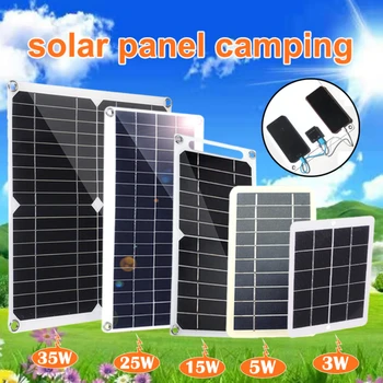 35W Panou Solar 12V Policristaline de Alimentare USB Portabil în aer liber Ciclu de Camping Drumetii Călătorie Solare de Putere Mobil Încărcător de Baterie
