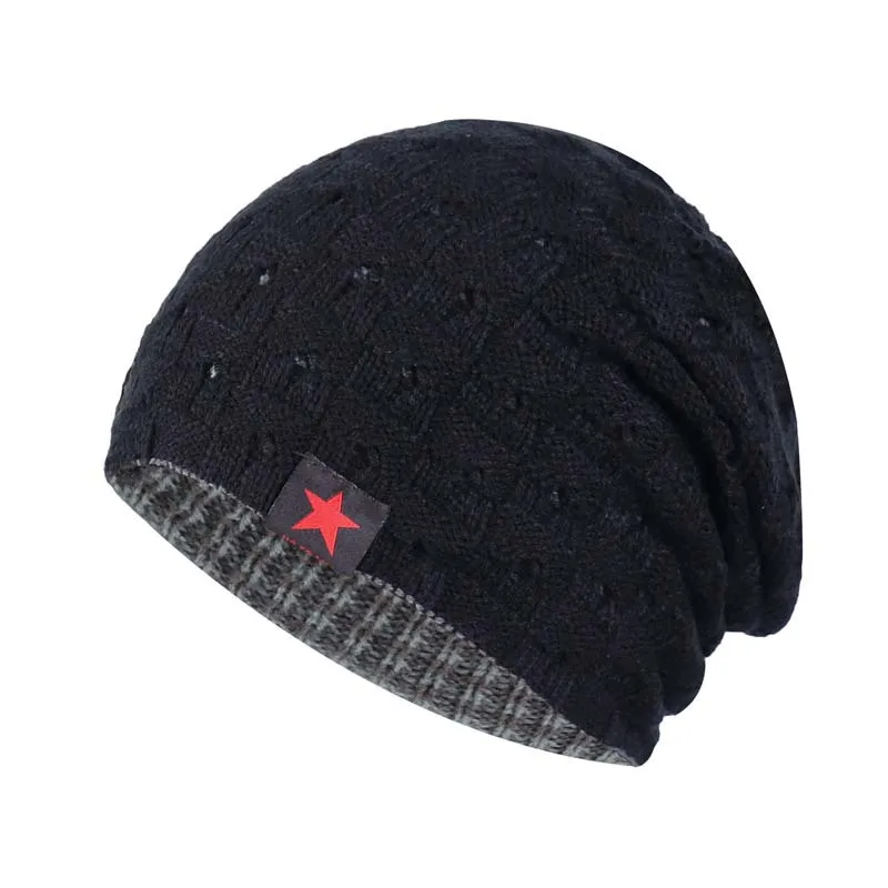 Noua Pălărie De Iarnă Bărbați De Culoare Solidă De Tricotat Lână, Căciuli Toamna Iarna Cald Confortabil Pălăria În Aer Liber Accesorii Bumbac Gros Pălării
