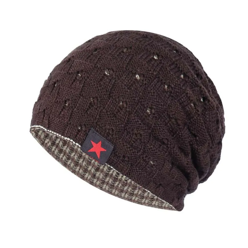 Noua Pălărie De Iarnă Bărbați De Culoare Solidă De Tricotat Lână, Căciuli Toamna Iarna Cald Confortabil Pălăria În Aer Liber Accesorii Bumbac Gros Pălării 3