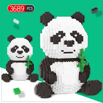 3689pcs DIY Assemable Panda Mini Blocuri Animal de Învățământ Jucării pentru Copii Blocuri de Constructii Model de Cărămizi