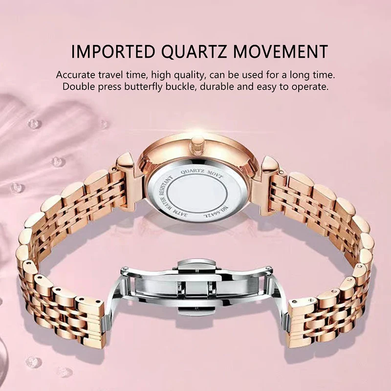 POEDAGAR Stralucitoare de Diamant Femei Ceasuri de Lux de Brand a Crescut de Aur din Oțel Inoxidabil Subțire de Cuarț Lady Ceas Pentru Femei Impermeabil Ceasuri 2