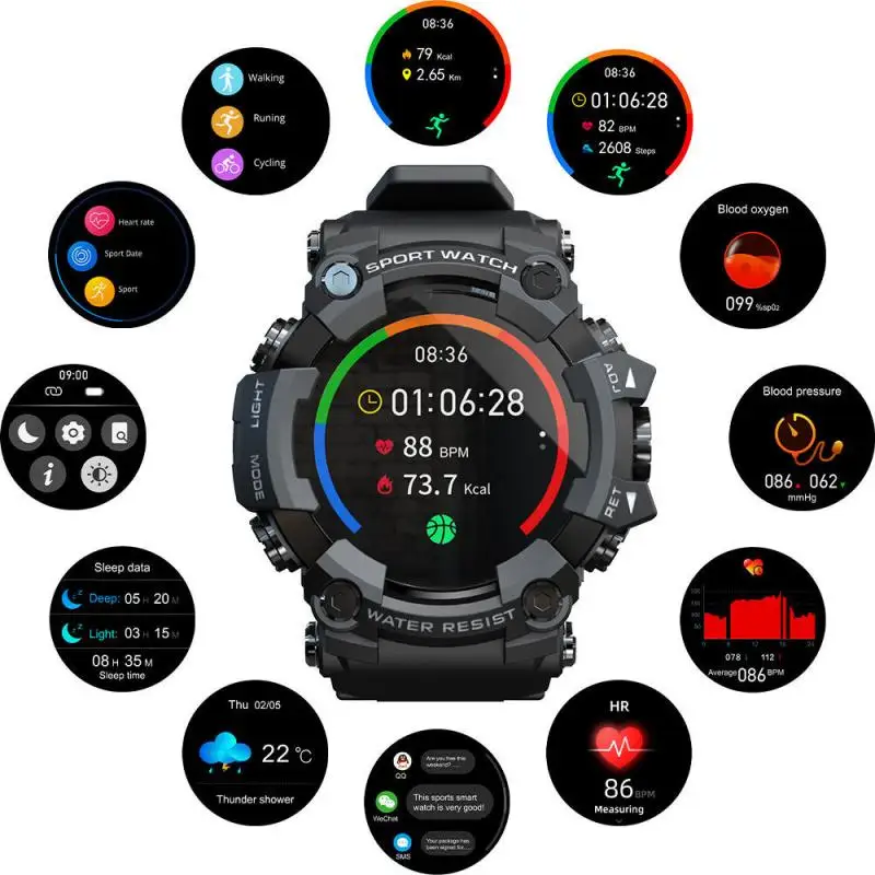 ATAC Ceas Inteligent cu Ecran Tactil Tracker de Fitness Smartwatch Heart Rate Monitor Tensiunii Arteriale Impermeabil Ceas Pentru Android Ios 4