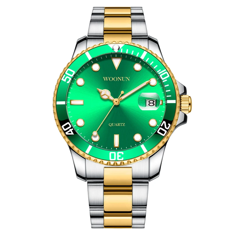 2022 nouă ceasuri pentru barbati de Moda Verde Ceas Barbati GMT Bezel Rotativ Japonia Miyota 2115 Movt Complet din oțel Inoxidabil Quartzwatches 1
