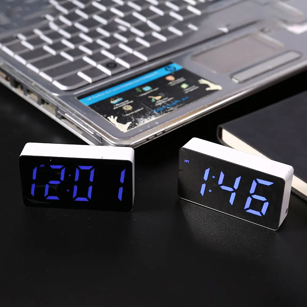 Alarmă Ceas De Perete Mobilier Acasă Ceas Electronic De Birou Digitale De Decorare Dormitor Desktop Accesorii Inteligente Ore Led-Uri Oglindă 4