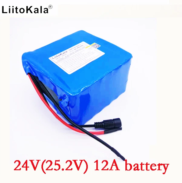 Liitokala 6s6p 24v 25.2 v 12Ah acumulator 18650 litiu - ion baterie portabil de alimentare de rezervă pcb + 24v (25.2 v) 2a încărcător de baterie. 1