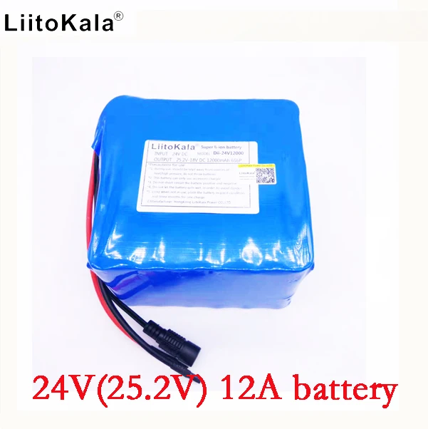 Liitokala 6s6p 24v 25.2 v 12Ah acumulator 18650 litiu - ion baterie portabil de alimentare de rezervă pcb + 24v (25.2 v) 2a încărcător de baterie. 3