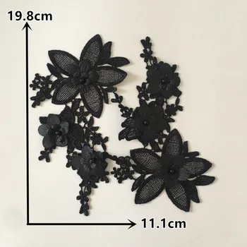 3D flori Brodate Dantelă, țesături pentru rochii, Dantele guler DIY ABS perla Ornamente cererea de materiale de Ambarcațiuni Accesorii de Cusut