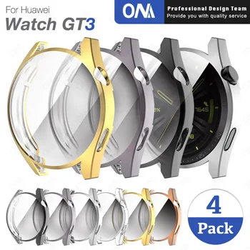 4-Pack Ecran Protector Caz pentru Huawei Watch GT3 GT 3 GT2 2E Pro 42mm 46mm TPU Smartwatch Capacul de Protecție a Barei de protecție pentru a Viziona 3