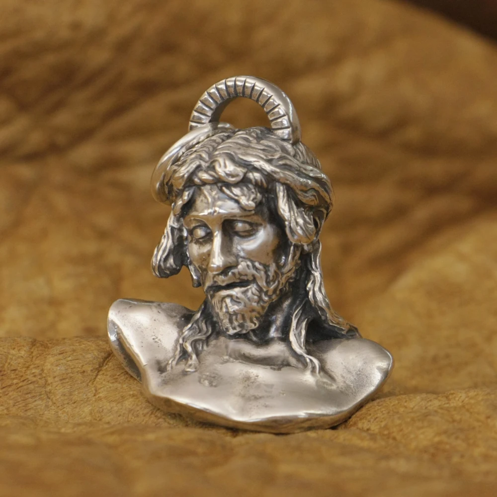 LINSION Argint 925 Isus Hristos Pandantiv Farmecele Bune Detalii Bijuterii TA351