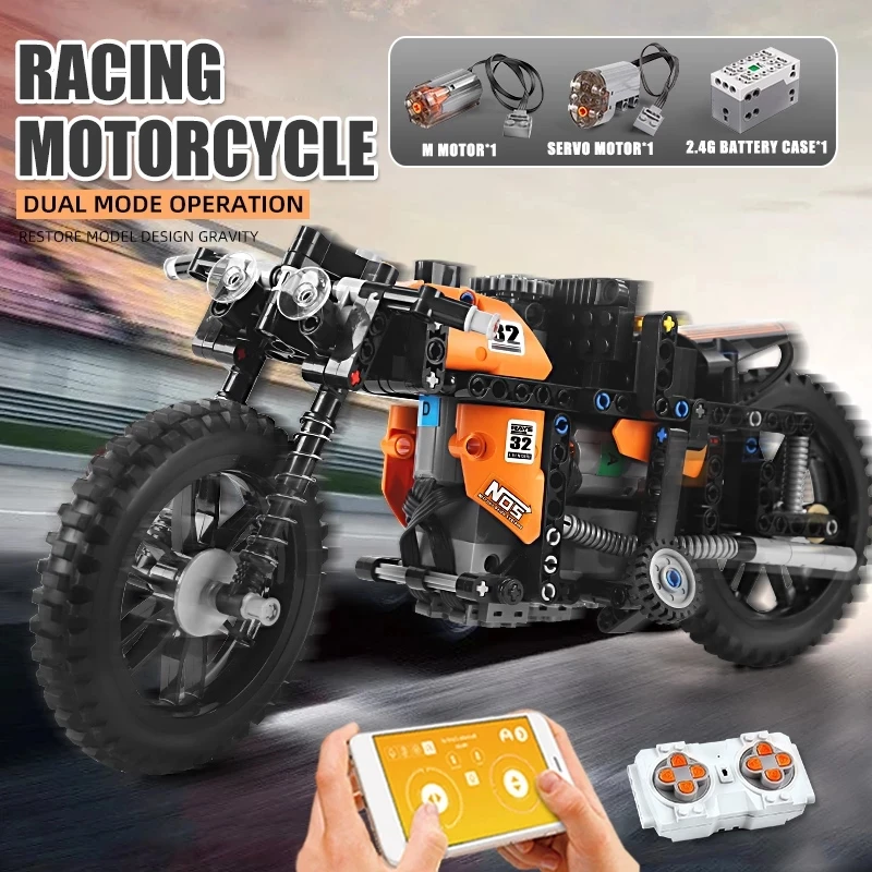 Mucegai Regele 23005 RC Motocicleta MOC-17249 Aplicație de Control Rapid Model de Motocicleta Blocuri Caramizi Copii Cadouri de Craciun 1