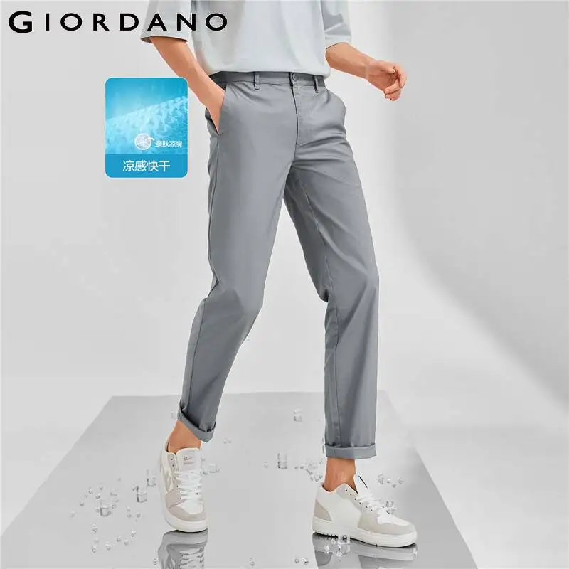 Giordano Bărbați Pantaloni High-tech la Mijlocul Naștere Scăzut Ușor Pantaloni 100% Bumbac Monofazate de Culoare Pantaloni de Vară 01112346 0