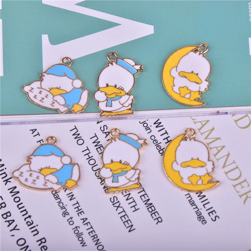 10buc Desene animate Duck Email Farmece Pandantiv pentru Cercei DIY pline de culoare Farmecele pentru Breloc