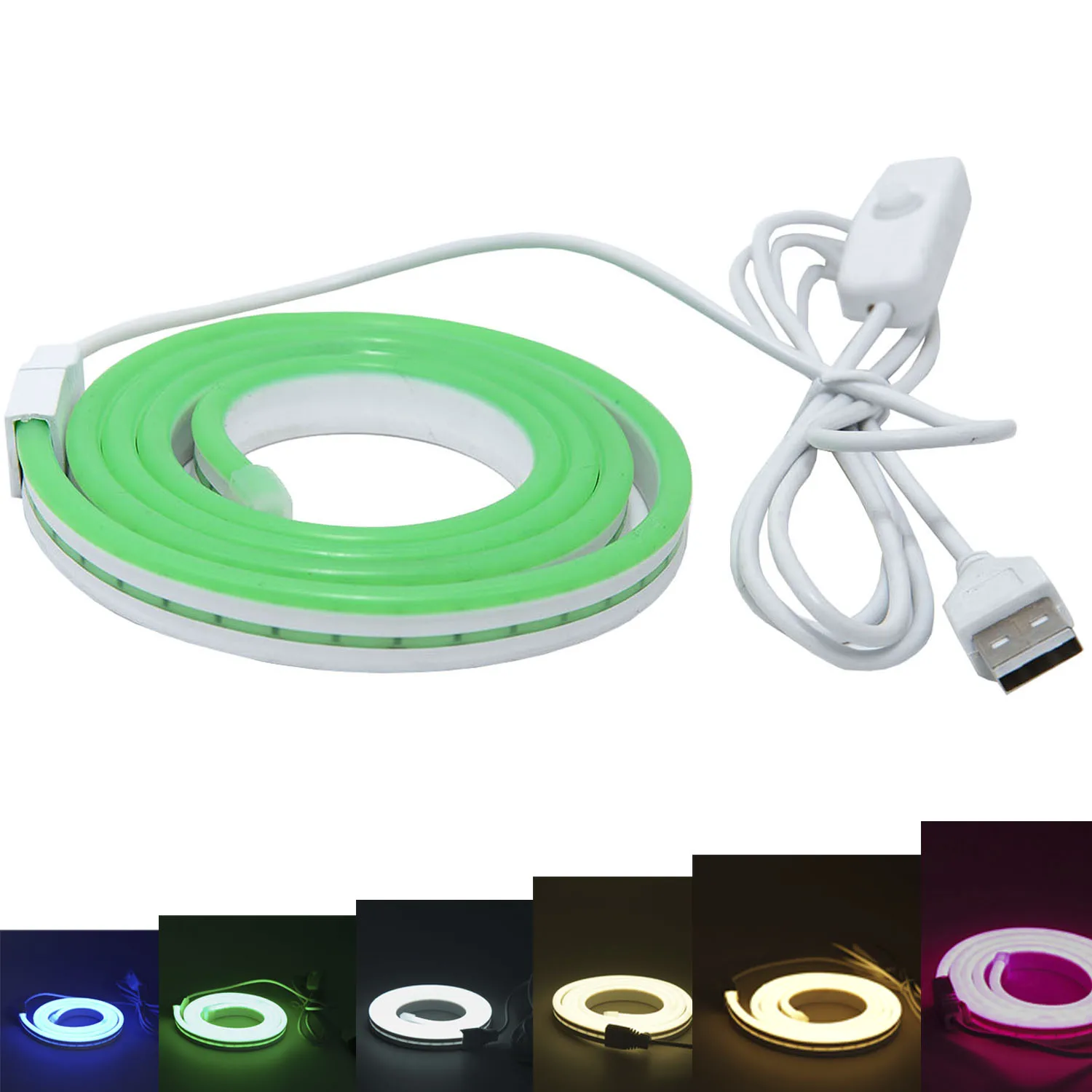 5V USB Neon Banda IP67 rezistent la apa DIY 1Leds 1Cut Home Decor Roșu Albastru Alb Roz Albastru de Gheață 120leds/m 2835 LED Benzi Flexibile Lampa