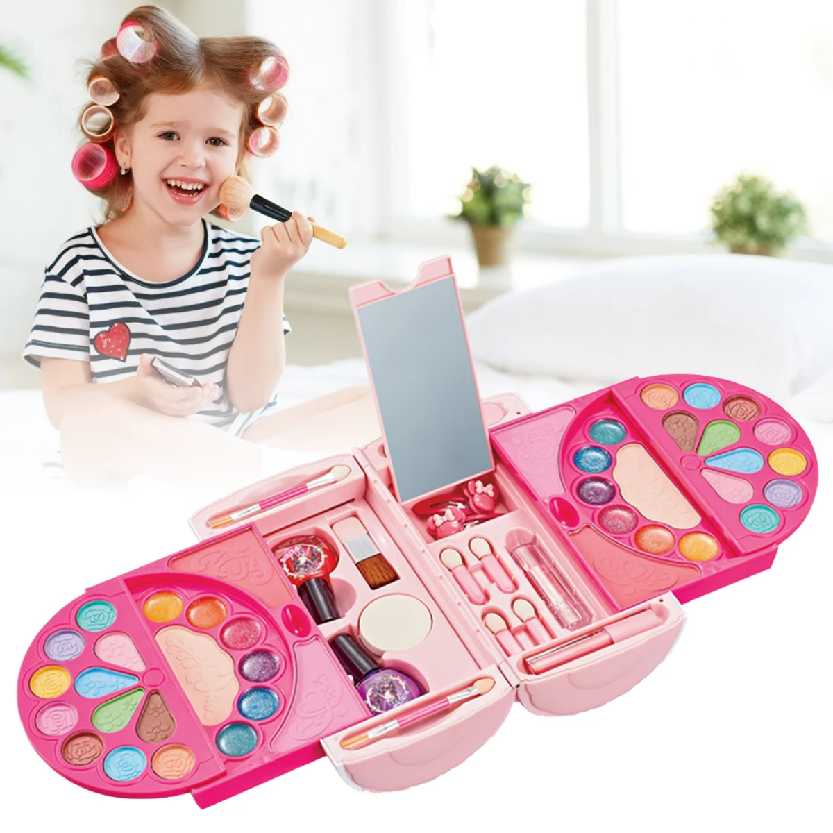 Fetele Cosmetice Machiaj Pretinde Jucărie Kit Portabil Face Lavabil Machiaj Joc Jucarii pentru Copii Copii Cadou de Crăciun Jucării