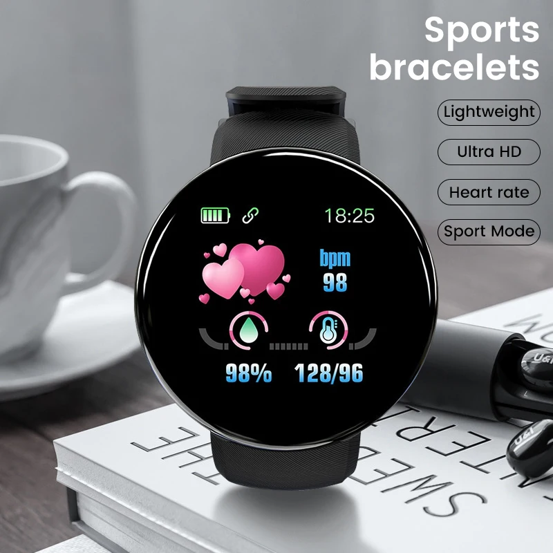 D18 Inteligent Ceas Digital Bărbați Femei Bluetooth Tracker de Fitness Brățară Sport Rata de Inima Tensiunii Arteriale pentru Android iOS Copil să privească 1