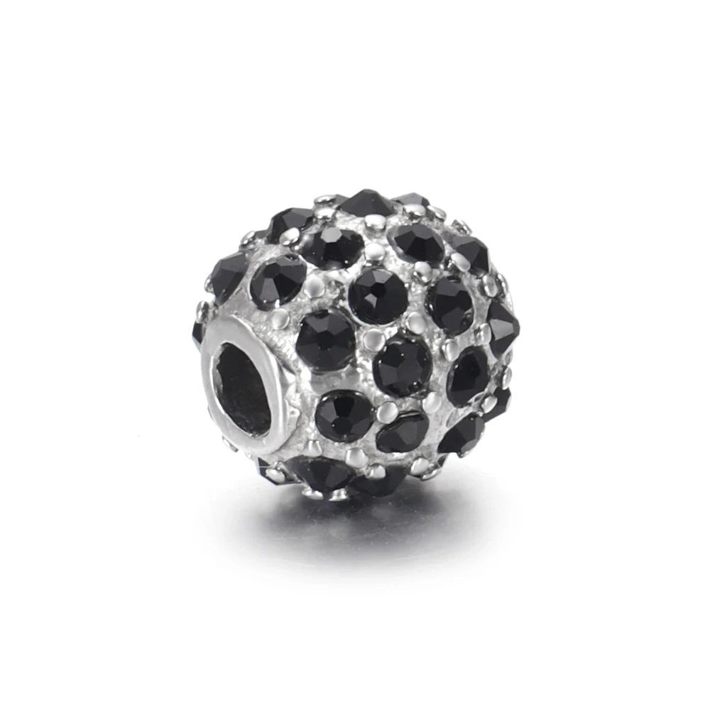  Din Oțel inoxidabil Rotunde Șirag de mărgele Negru Placat cu 3 mm Margele Spacer Farmecele Metalice Accesorii DIY Brățară Bijuterii