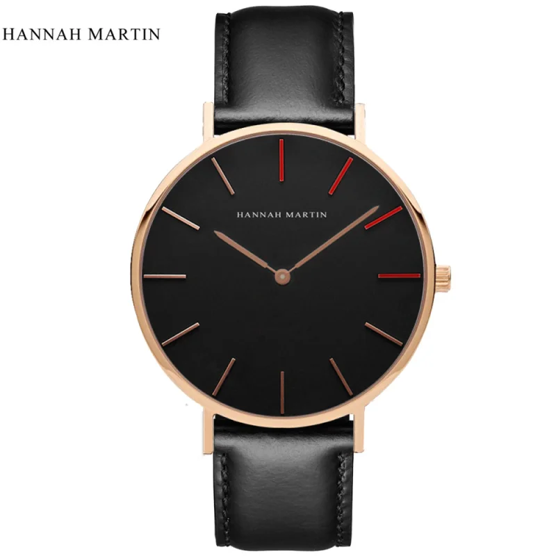 Hannah Martin Brand de Lux Ceasuri Bărbați Femei Neutru Moda Casual Ceas din Piele de Nailon Cuarț Încheietura ceas relogio masculino 0