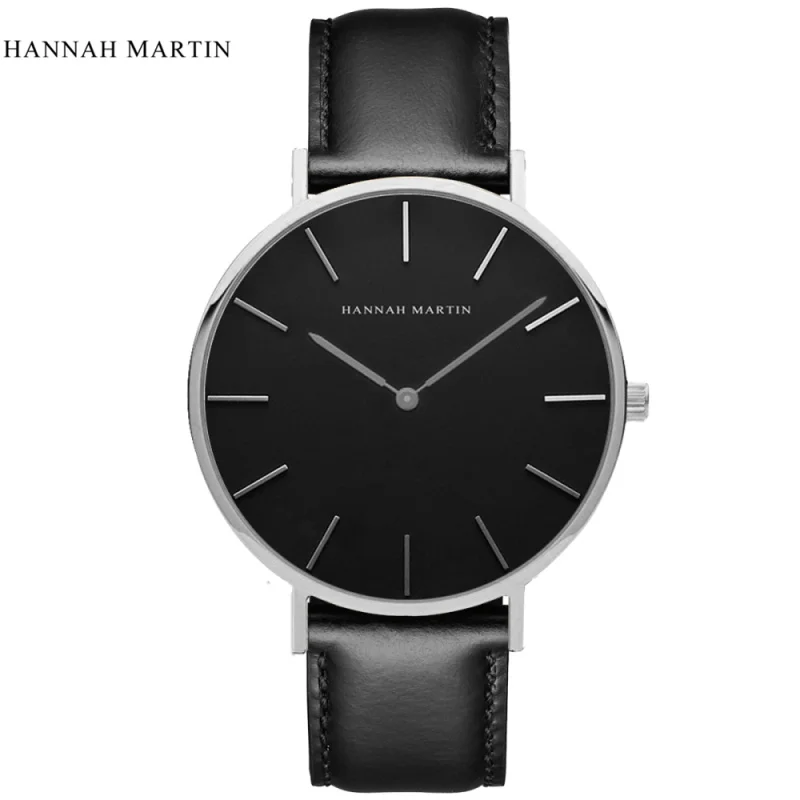Hannah Martin Brand de Lux Ceasuri Bărbați Femei Neutru Moda Casual Ceas din Piele de Nailon Cuarț Încheietura ceas relogio masculino 1