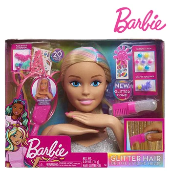 45 de Zile Pentru a Trimite Barbie Deluxe 20-Bucata de Sclipici și Du-te Styling Cap Părul Blond Păpușă Blondă, Fată Coafura de Design Papusa