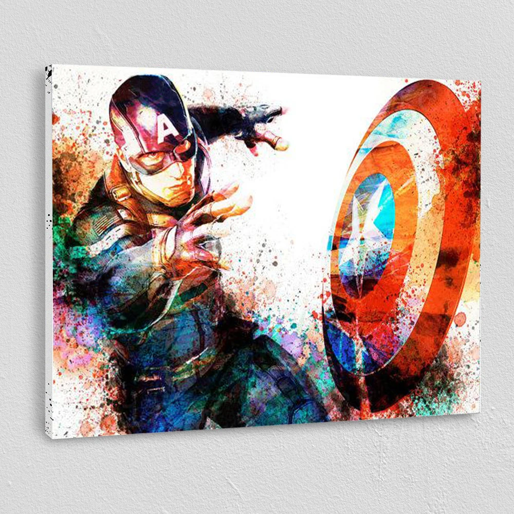 Marvel super-Erou Acuarela pe Panza Picturi pe Perete Postere de Arta, Printuri și The Avengers Abstract Imagini de Decor Acasă Cuadro 0