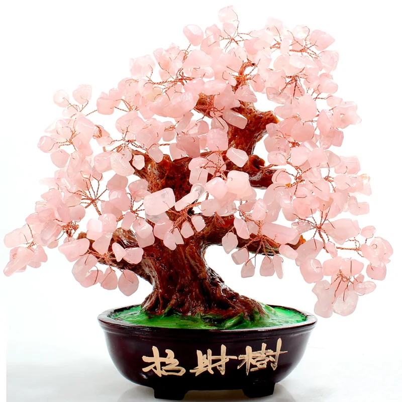 trandafir de cristal bani copac bonsai stil pentru noroc de avere home & decor de nunta 0