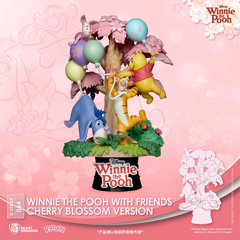 Animal kingdom Disney Pooh Sakura versiune scene de animație Desktop păpuși Garaj Kituri Model de Kituri de Colectare Cadou Jucărie