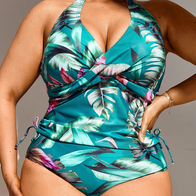 Plus Dimensiune XL-8XL Tankini 2022 Femei, Costume de baie din Două Piese Bikini Set Push Up Costume de baie de Epocă Captusit Costum de Baie Feminin Beachwear