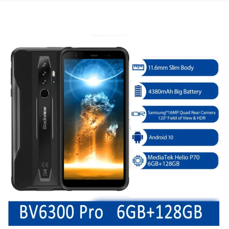 Versiune globală BLACKVIEW BV6300 Pro Helio P70 6GB+128GB Smartphone 4380mAh Android 10 Telefonul Mobil NFC IP68 Impermeabil Telefon 4G