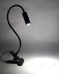 3W LED Noptiera Birou Lampă de Lectură Prindere Clip ON de PE Birou, Camera de Studiu, de culoare Negru deschis