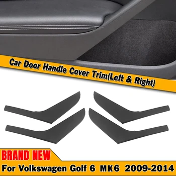 4buc Auto Interior Usa Maner Capac Pentru Volkswagen VW Golf 6 MK6 2009-2014 Chrome Silver/Negru Interior Handknob Shell Decor
